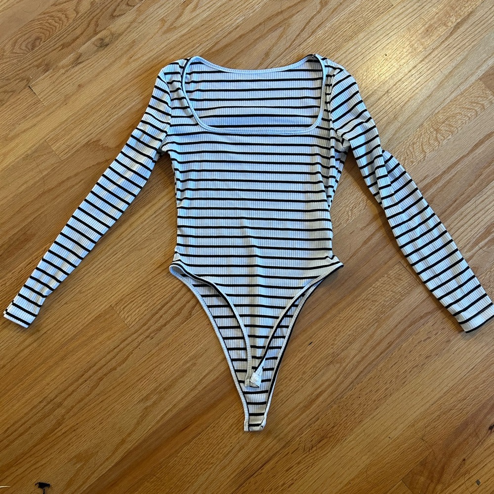 B&W Striped Bodysuit